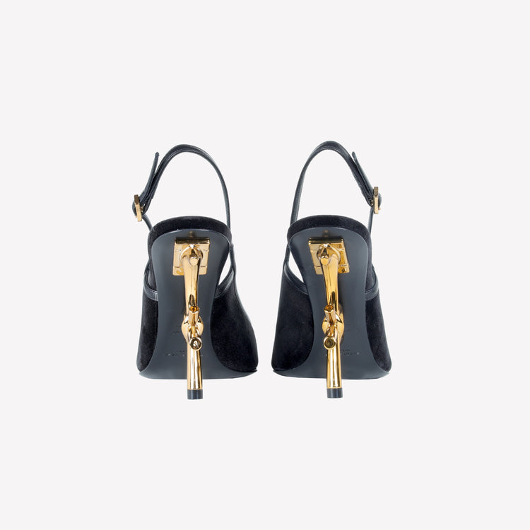 Roberto Festa SLINGBACK IN VELLUTO CON TACCO SCULTURA LOGO SANDY Hotsell