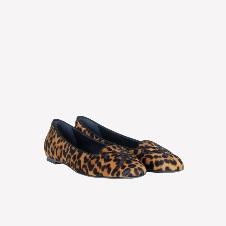 Roberto Festa BALLERINA IN PELLE DI VITELLO CON STAMPA LEOPARDATA CON RICAMO RF FELIX Convenienza