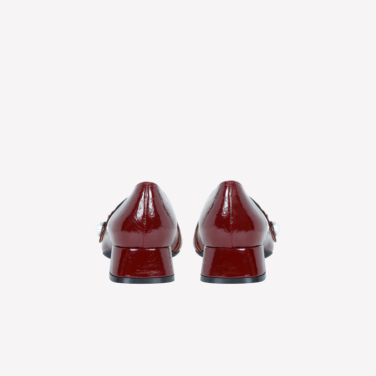 Roberto Festa MOCASSINO IN VERNICE BORDEAUX CON ACCESSORIO CATENA ARGENTO DODI Offerte