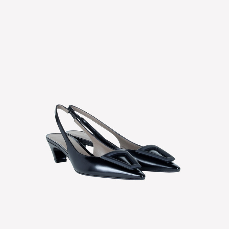 Roberto Festa SLINGBACK IN VITELLO SPAZZOLATO NERO CON FIBBIA GOMMATA DORIEN Hotsell