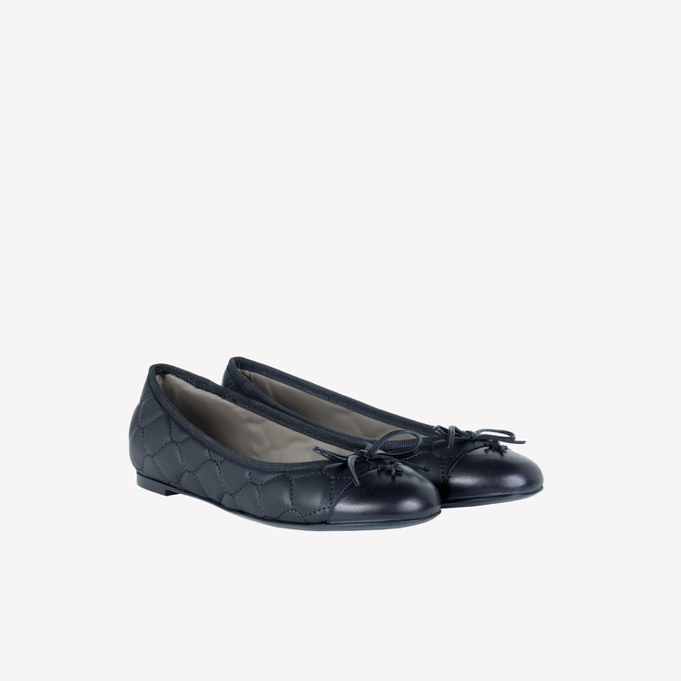 Roberto Festa BALLERINA IN NAPPA NERA CON RICAMO TRAPUNTATO E PUNTINA FLY Acquista Ora