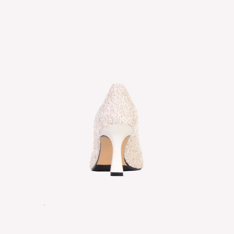 Roberto Festa DÉCOLLETÉ IN BOUCLÉ BIANCO CON ACCESSORIO STRASS LILLY Promozione Limitata