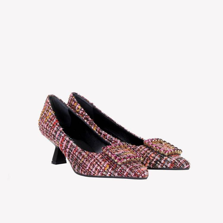 Roberto Festa DÉCOLLETÉ IN BOUCLÉ MULTICOLOR CON ACCESSORIO STRASS EVILLY Shopping Online