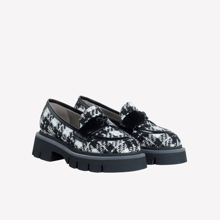 Roberto Festa MOCASSINO IN TWEED CON ACCESSORIO GOMMATO LOGO OFRA Sconto