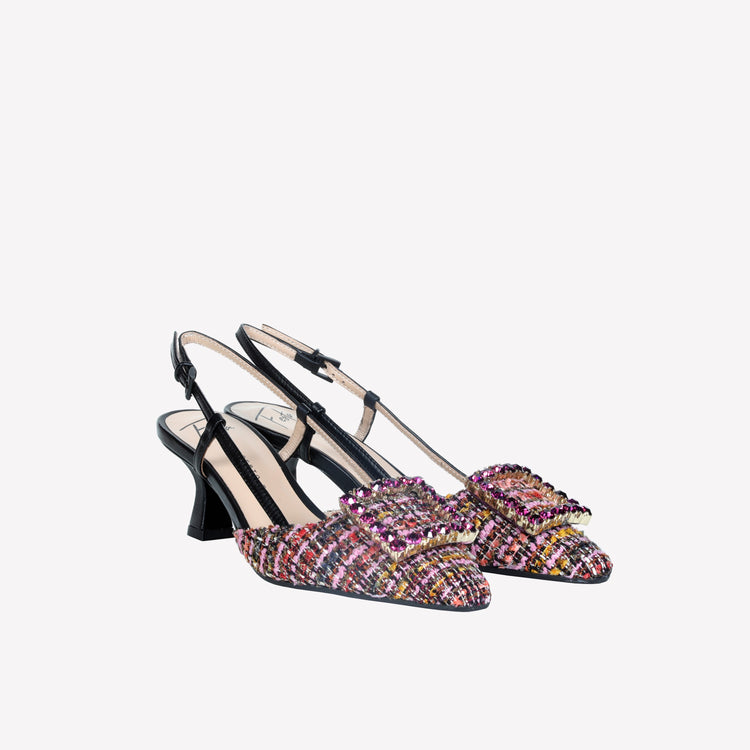 Roberto Festa slingback in pave multicolor e accessorio strass stefy Vendita Economica