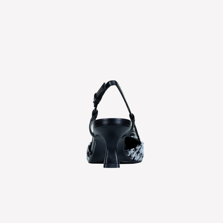 Roberto Festa slingback in poule nero e accessorio strass stefy Saldi Di Fabbrica