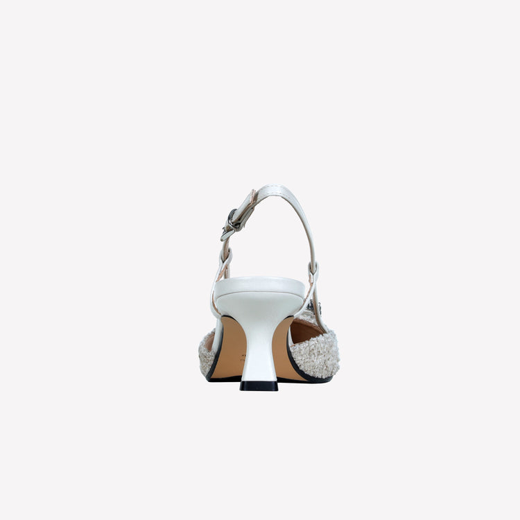 Roberto Festa slingback in boucle cream e accessorio strass stefy I Più Venduti