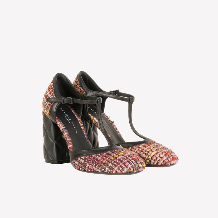 Roberto Festa DÉCOLLETÉ T-STRAP IN BOUCLÉ MULTICOLOR OLIMPYA Outlet