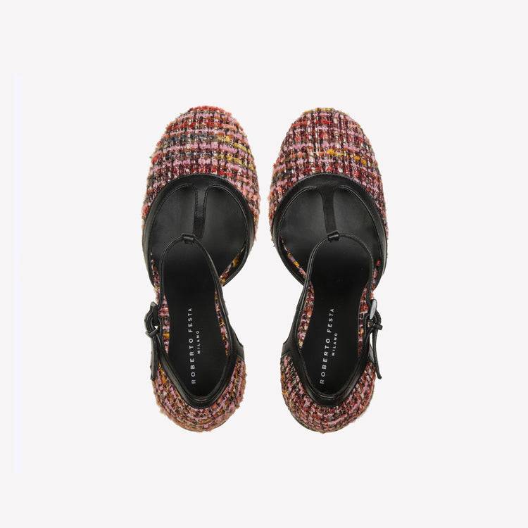 Roberto Festa DÉCOLLETÉ T-STRAP IN BOUCLÉ MULTICOLOR OLIMPYA Outlet