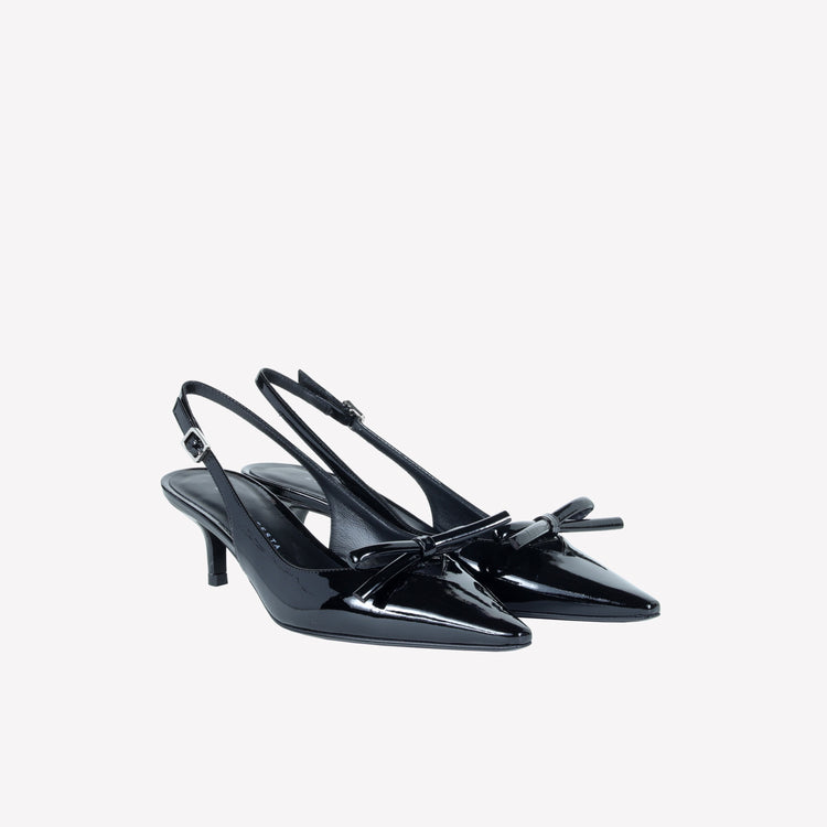 Roberto Festa SLINGBACK IN VERNICE NERA CON FIOCCHETTO SENYA Offerte