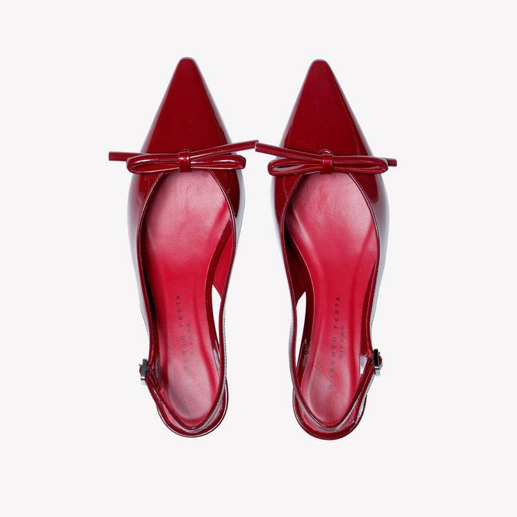 Roberto Festa SLINGBACK IN VERNICE ROSSA CON FIOCCHETTO SENYA Hotsell