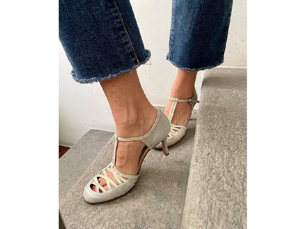 Rose'S Roses Colette – Silver T-Strap Promozione Limitata