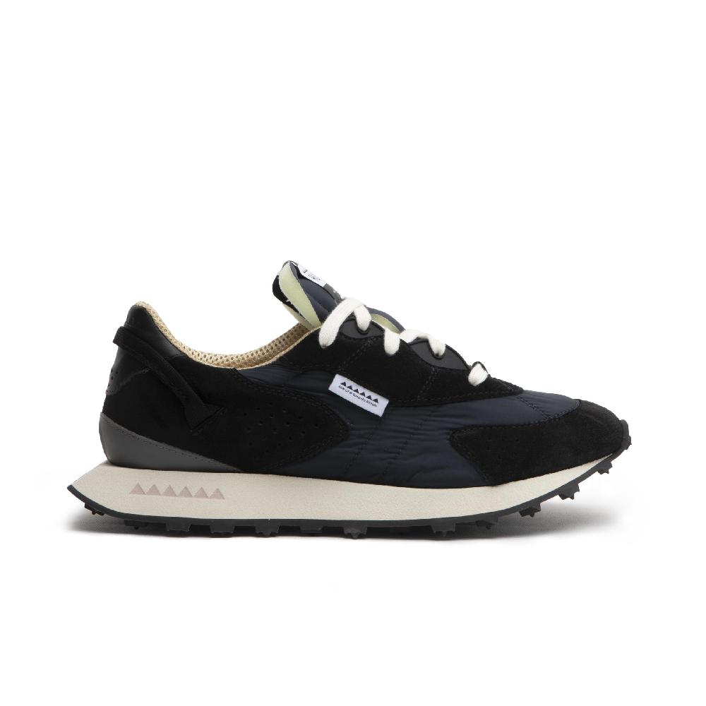 RUN OF Kripto sneakers in pelle scamosciata nera e nylon nero Hotsell