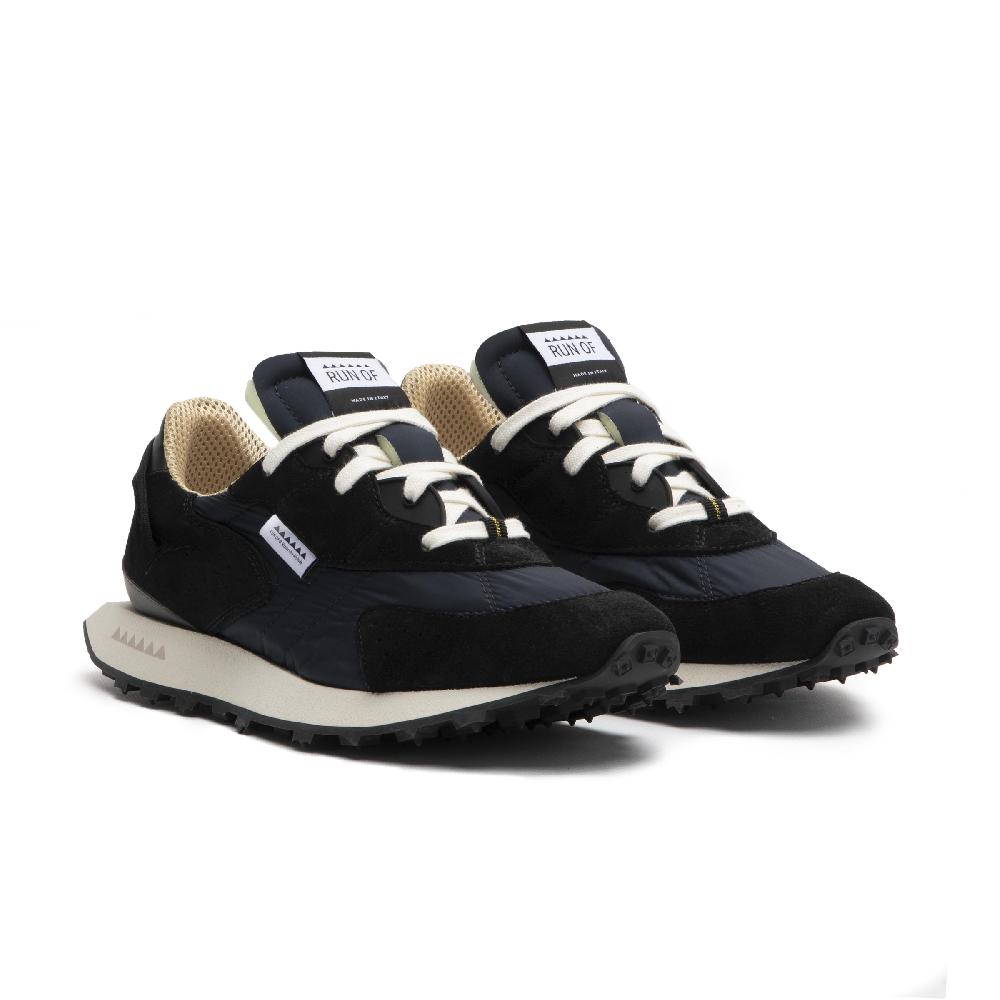 RUN OF Kripto sneakers in pelle scamosciata nera e nylon nero Hotsell