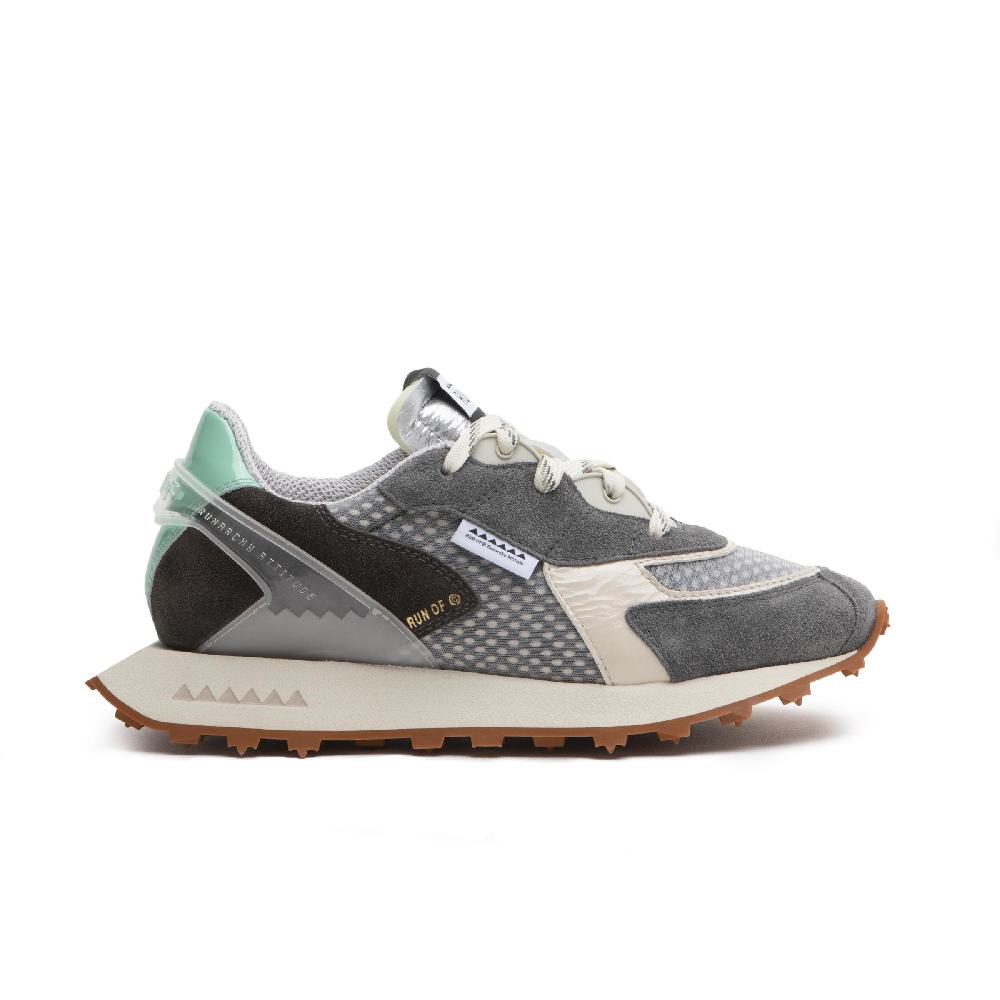 RUN OF Abelia sneakers in pelle scamosciata e rete di nylon con talloncino in pelle % Vendita Calda