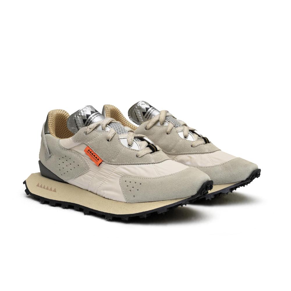 RUN OF Vaporix sneakers in pelle scamosciata stone e nylon con effetto vintage UV I Più Venduti
