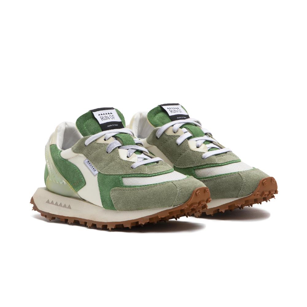 RUN OF Mango sneakers in pelle e nylon con talloncino in pelle Moda