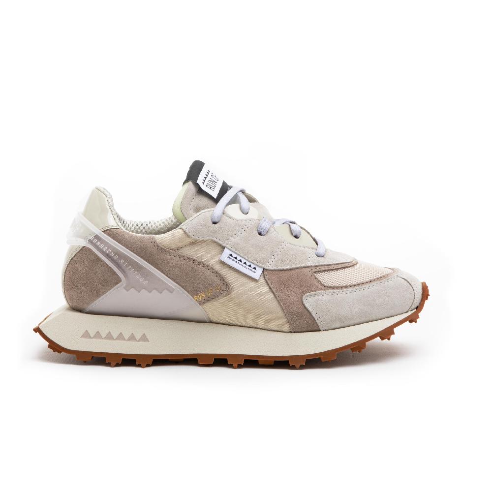 RUN OF Finch sneakers in pelle scamosciata e mesh marrone 2025