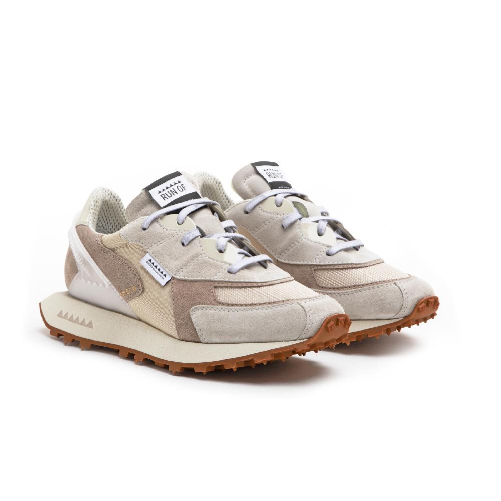 RUN OF Finch sneakers in pelle scamosciata e mesh marrone 2025