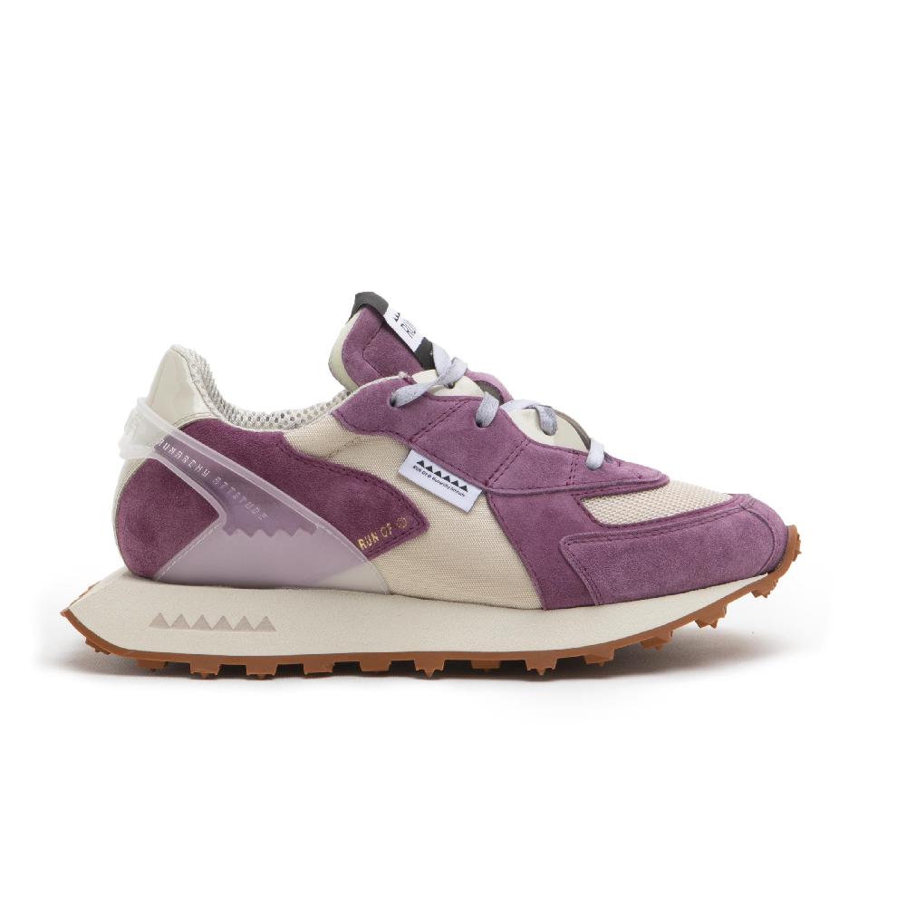 RUN OF Grape sneakers in pelle scamosciata viola e mesh Italy
