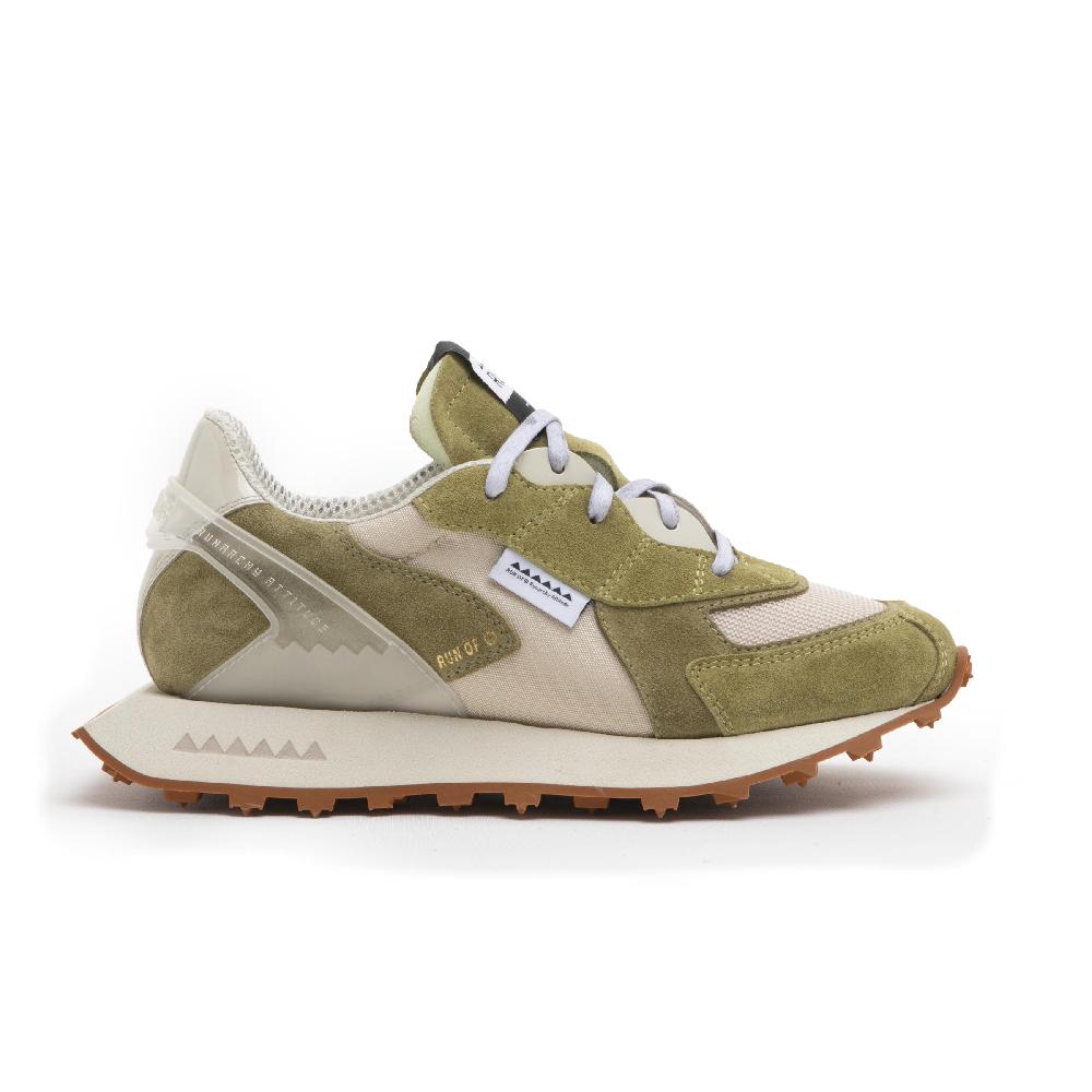 RUN OF Musk sneakers in pelle scamosciata e mesh marrone Italia