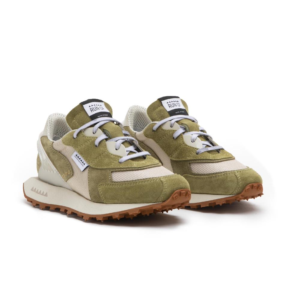 RUN OF Musk sneakers in pelle scamosciata e mesh marrone Italia