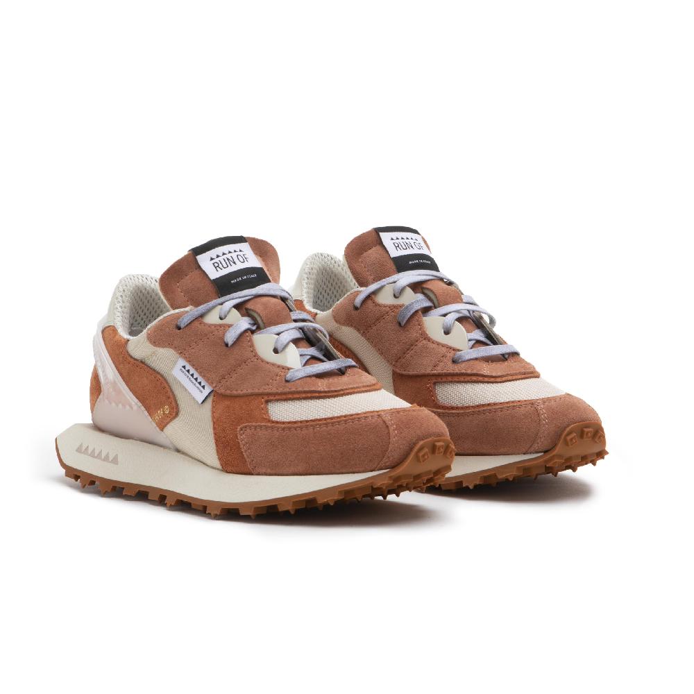 RUN OF Vibe sneakers in suede color mattone e mesh 2025
