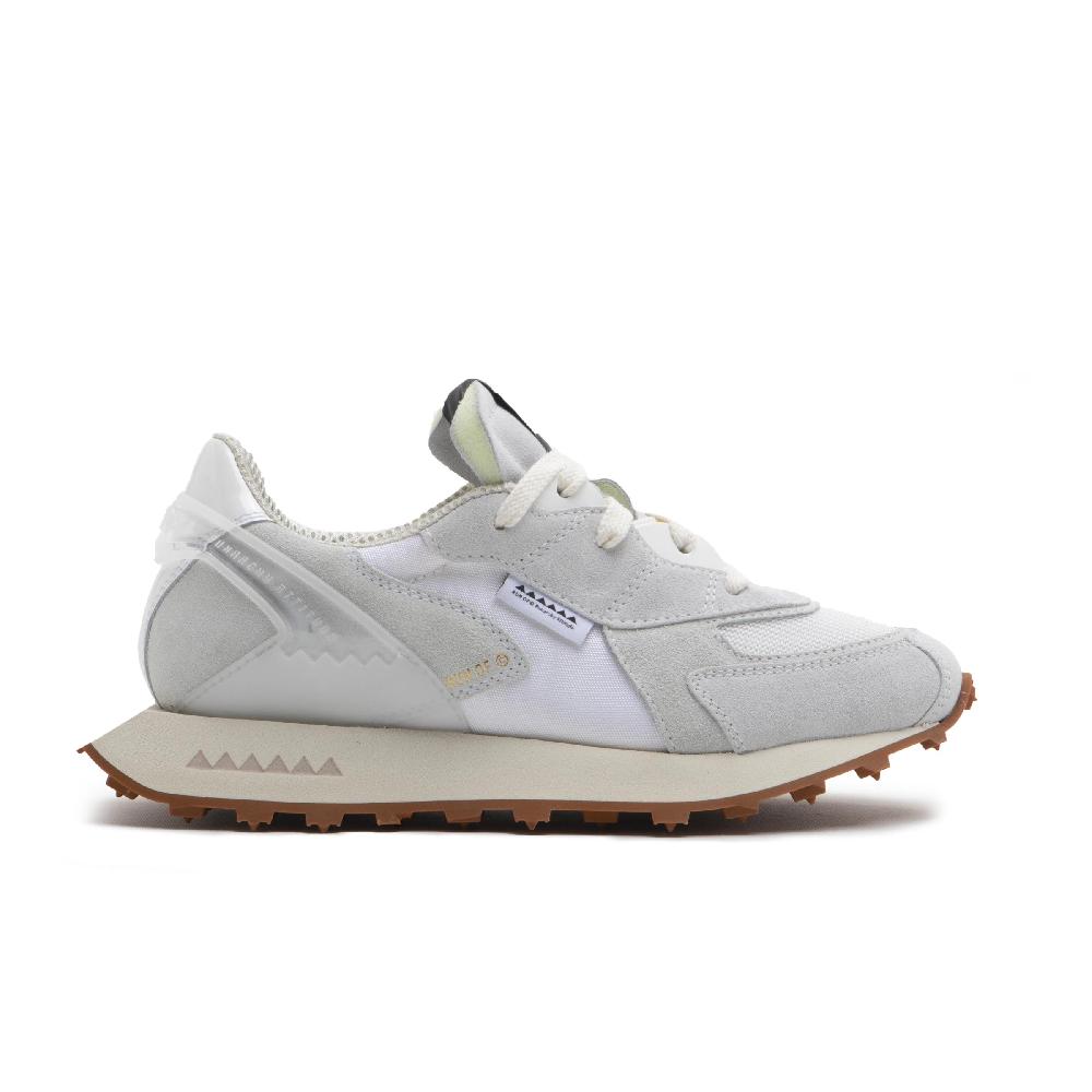 RUN OF Purity sneaker bianche in pelle scamosciata nylon e mesh Qualità