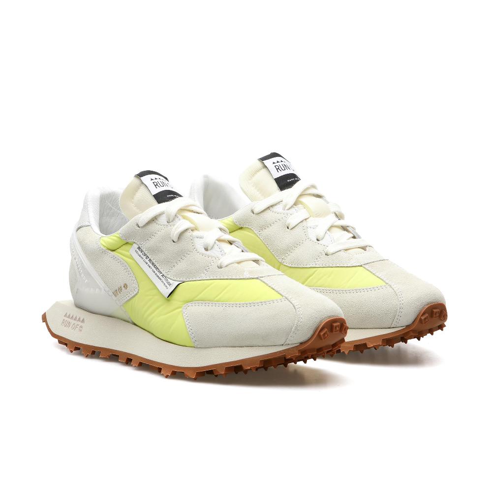 RUN OF Lime/B sneakers in pelle scamosciata e nylon color lime Vendita