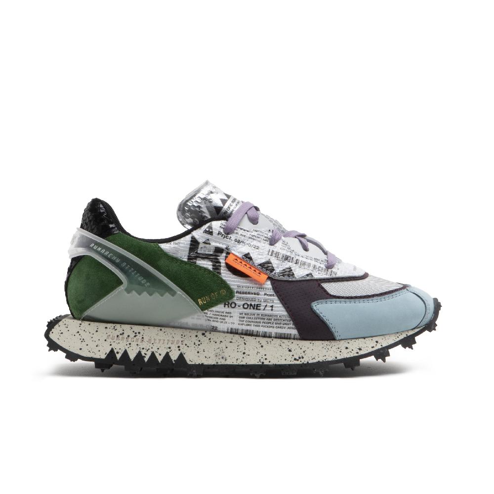 RUN OF Ro1 Blood sneakers in pelle nylon pelle scamosciata e rete Pezzi Unici