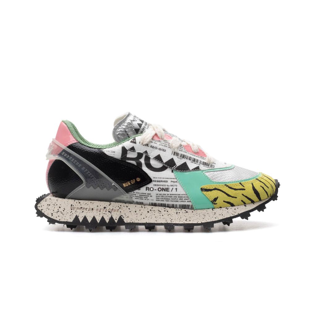 RUN OF Ro1 Roma sneakers in pelle nylon pelle scamosciata e rete Qualità Garantita