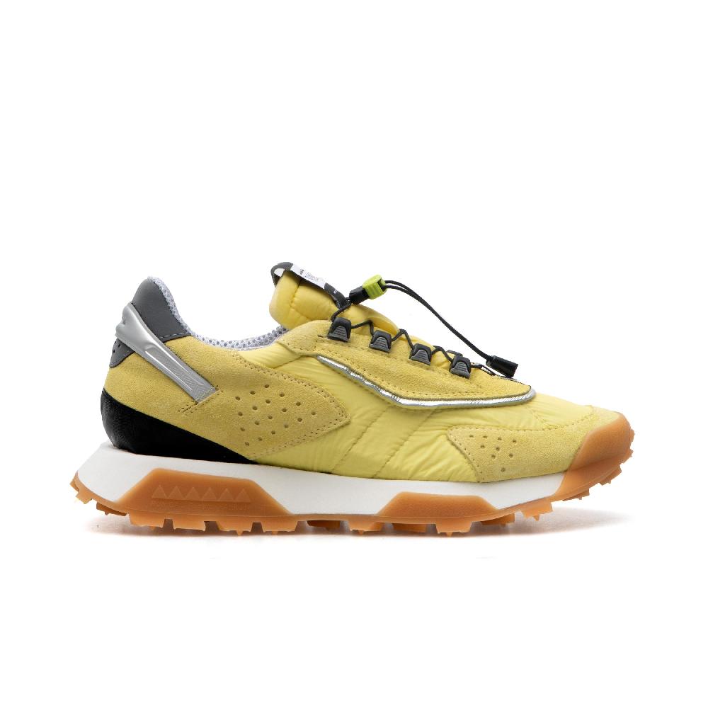 RUN OF Hill sneakers in pelle scamosciata e nylon giallo con sistema di allacciatura rapida Consegna Veloce