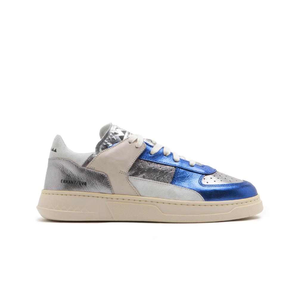 RUN OF Key sneakers in pelle colorata metallizzata e pelle scamosciata Sottocosto