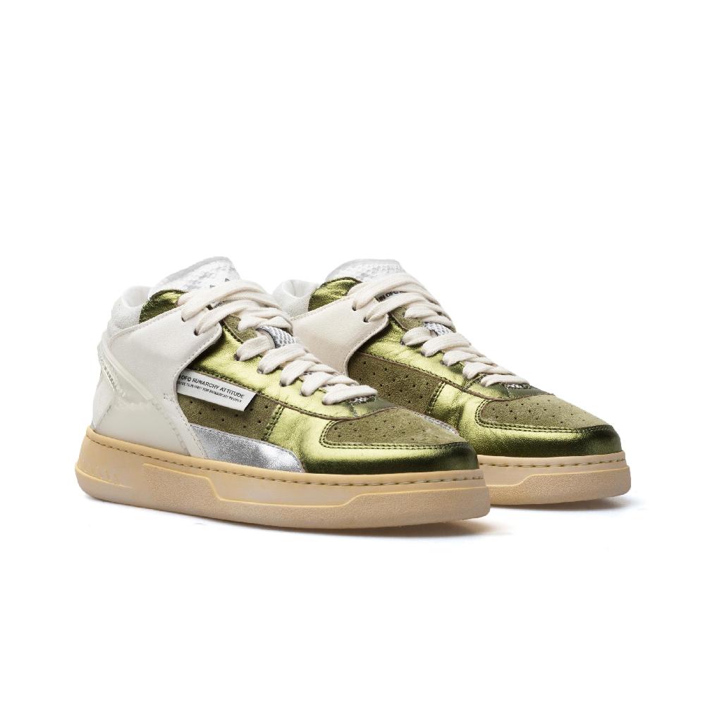 RUN OF Bessmer Mid sneakers mid in pelle di colori metallizzati Sconto di tempo limitato