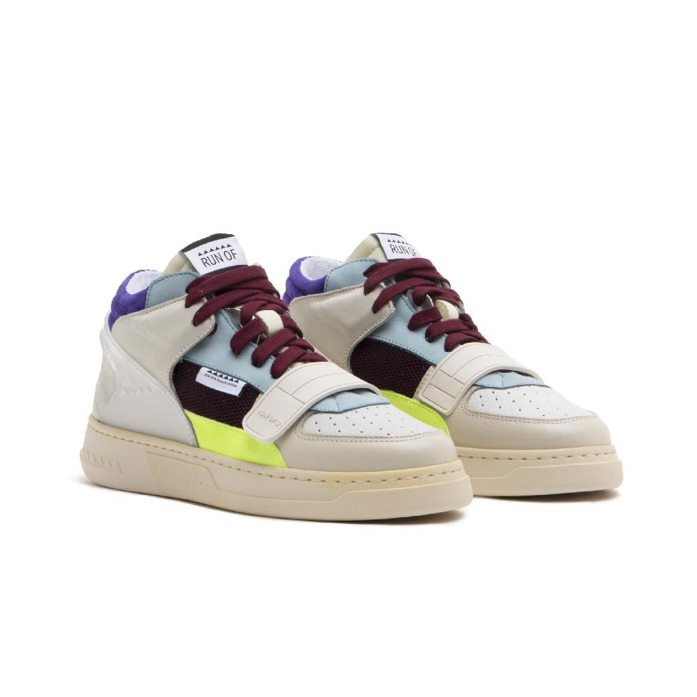 RUN OF Mixy sneakers in pelle e pelle scamosciata Offerta