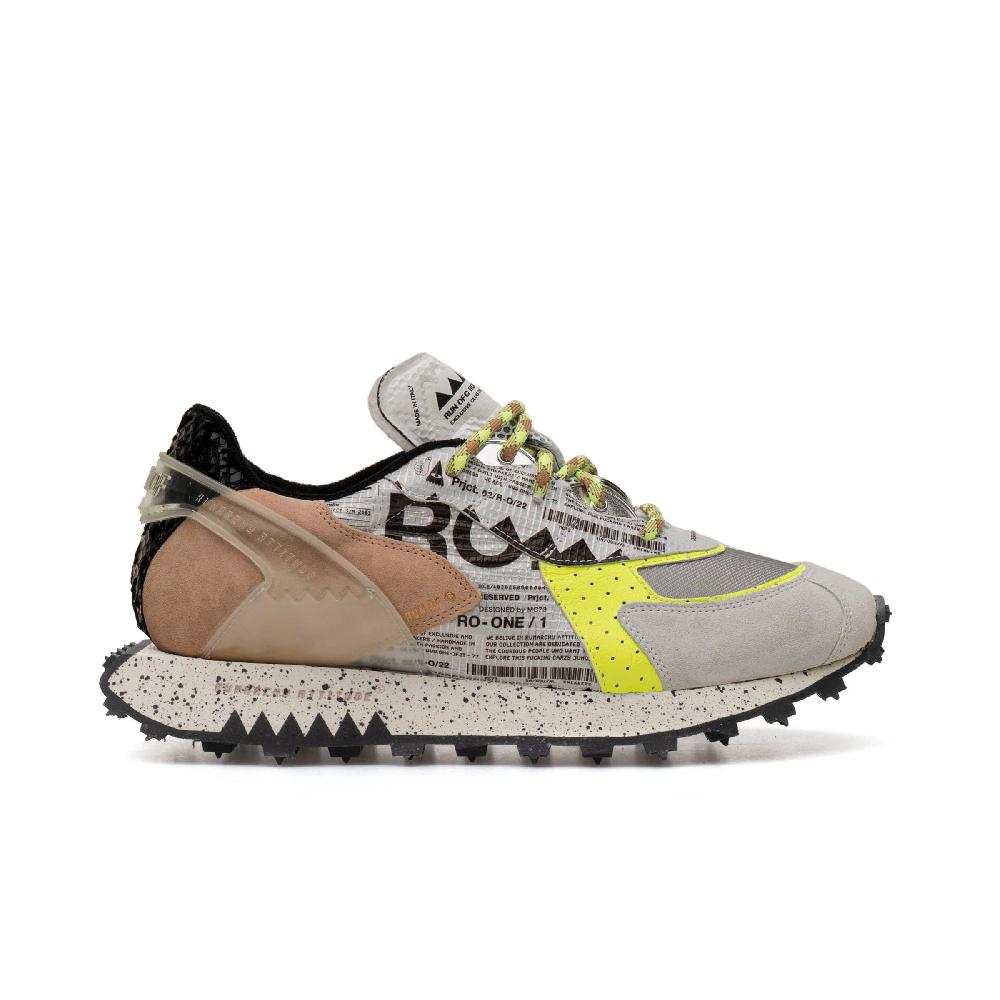 RUN OF Ro1 Raji sneakers in pelle nylon pelle scamosciata e rete Vendita Calda