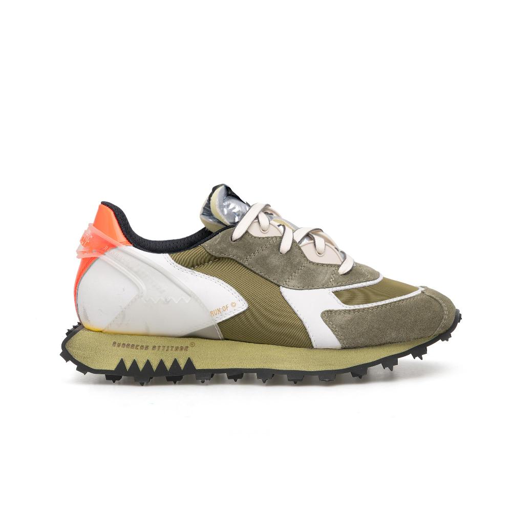 RUN OF Helmut sneakers in pelle e nylon con suola gialla Negozio