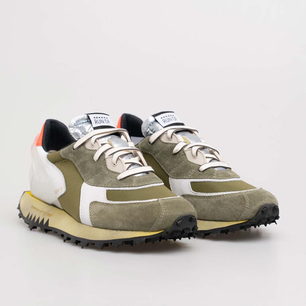 RUN OF Helmut sneakers in pelle e nylon con suola gialla Negozio
