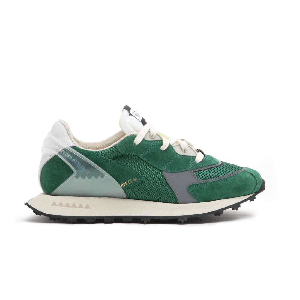 RUN OF sneakers Grun in pelle e rete con talloncino in pelle Moda