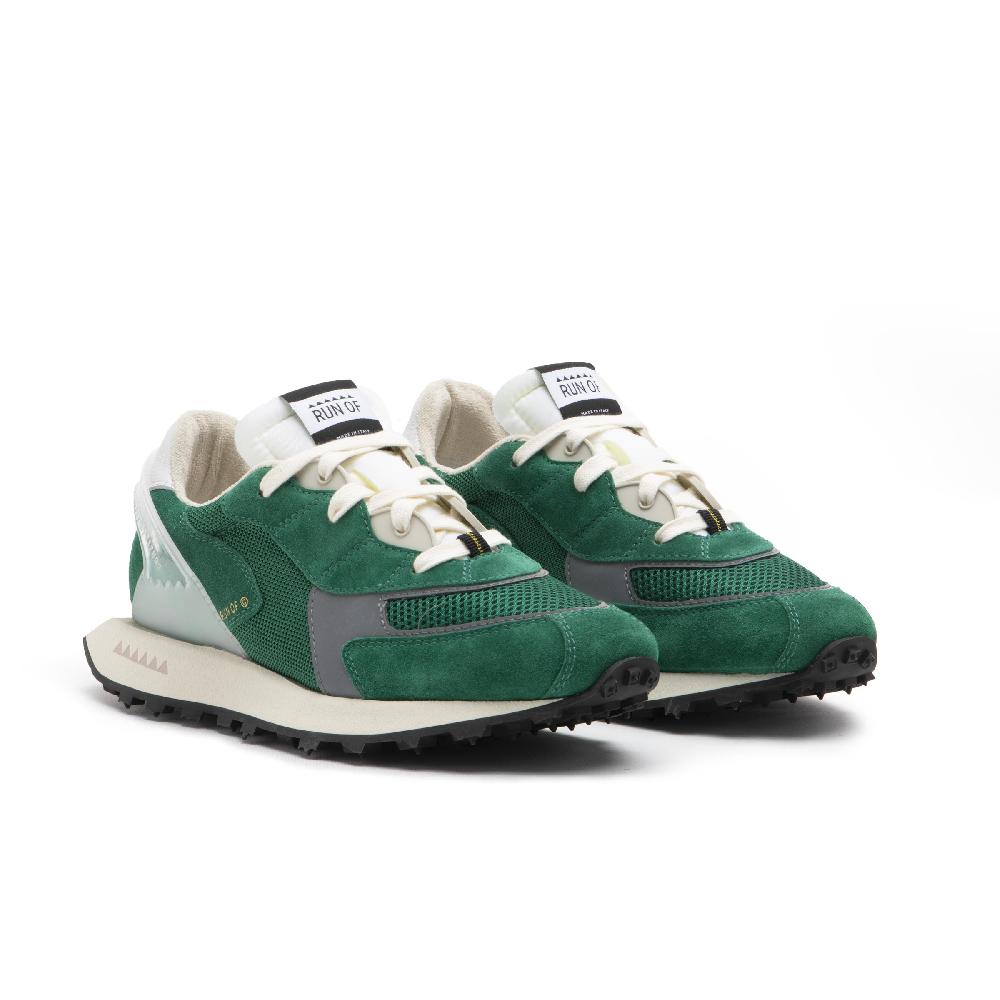 RUN OF sneakers Grun in pelle e rete con talloncino in pelle Moda