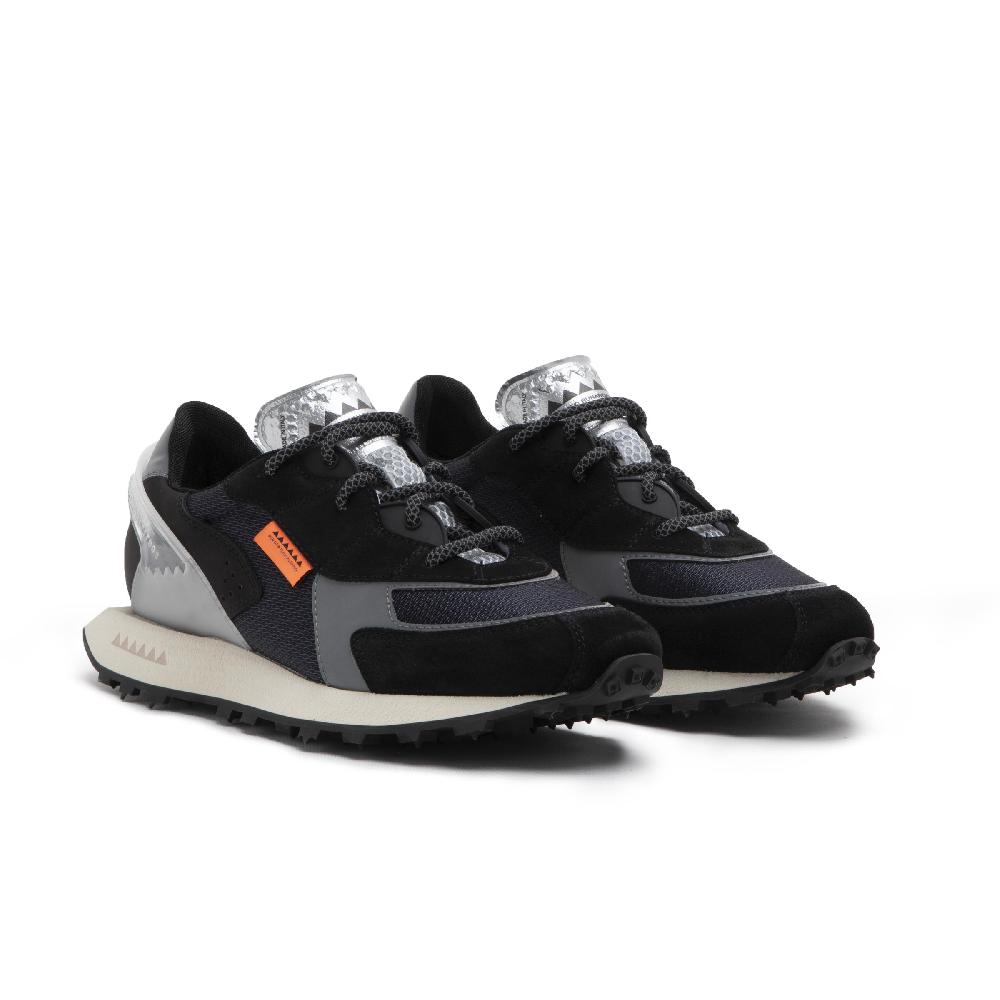 RUN OF sneakers Boston in suede e rete con talloncino in pelle Promozione