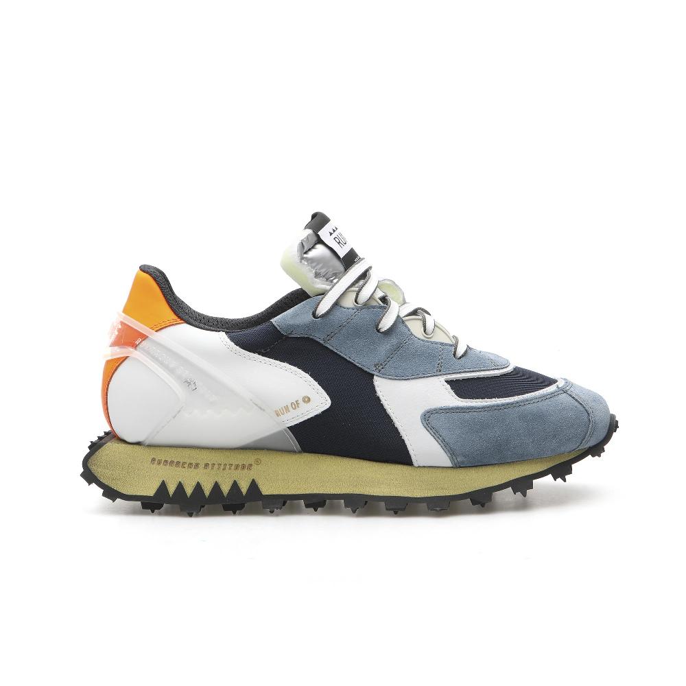 RUN OF Dusk sneakers in pelle e nylon con suola gialla Qualità Garantita