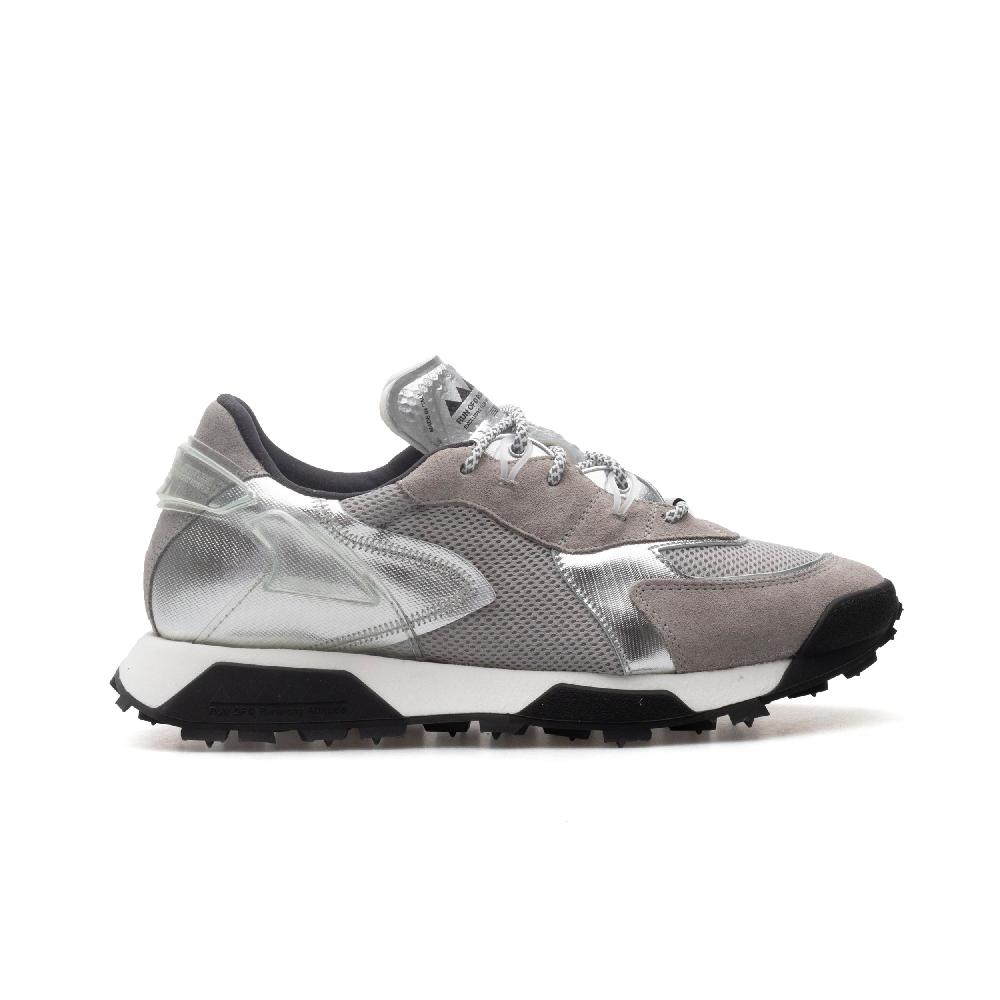 RUN OF R-Silver sneakers in pelle scamosciata e mesh grigio tessuto sintetico argento Acquista Ora