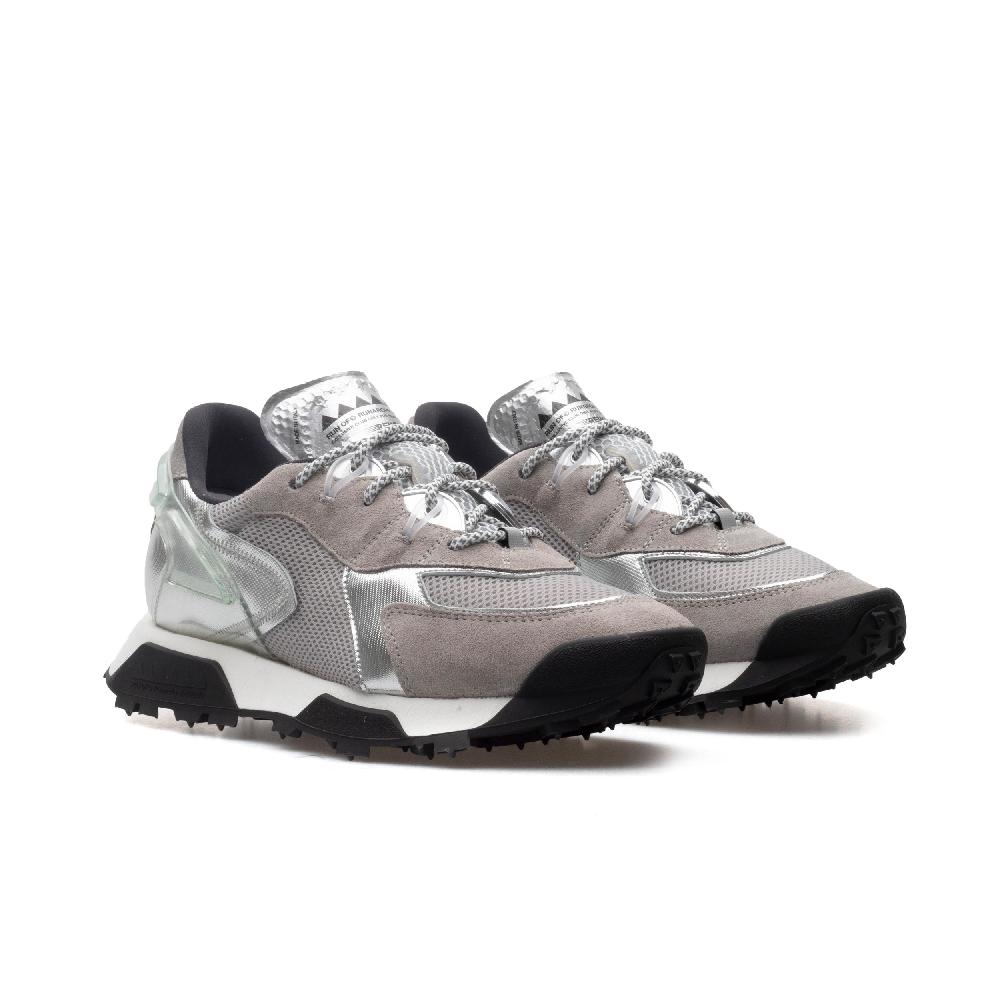 RUN OF R-Silver sneakers in pelle scamosciata e mesh grigio tessuto sintetico argento Acquista Ora