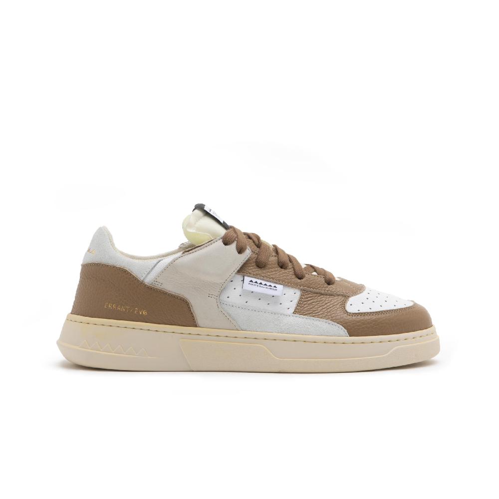RUN OF Detroit/Two sneakers in pelle bianca e caramel Shopping Online