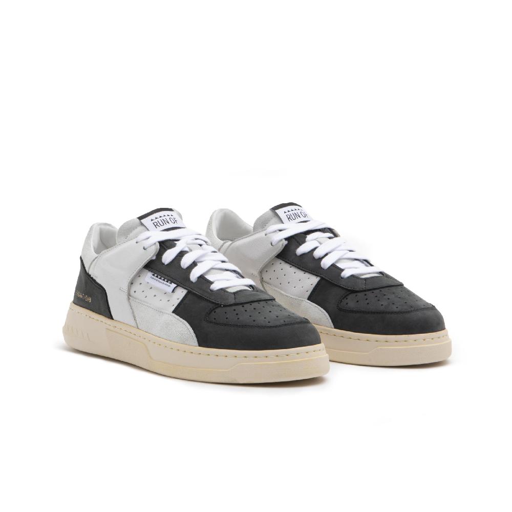RUN OF Buio sneakers | in pelle bianca e nera con talloncino bianco % Prezzo Ridotto