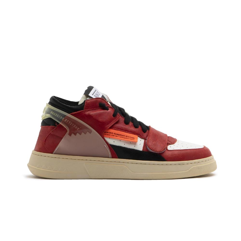 RUN OF Legend/Two sneakers medie in pelle bianca e rossa Novità