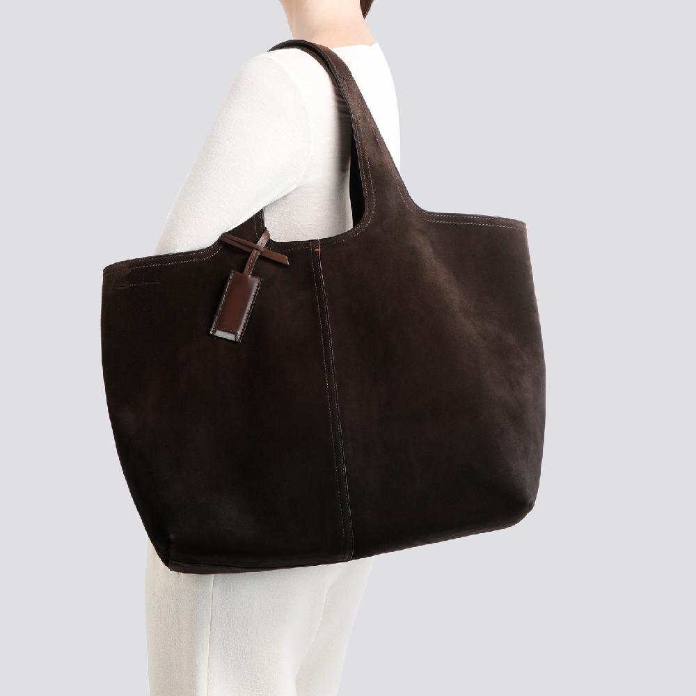 ﻿Santoni Borsa in suede testa di moro Offerte