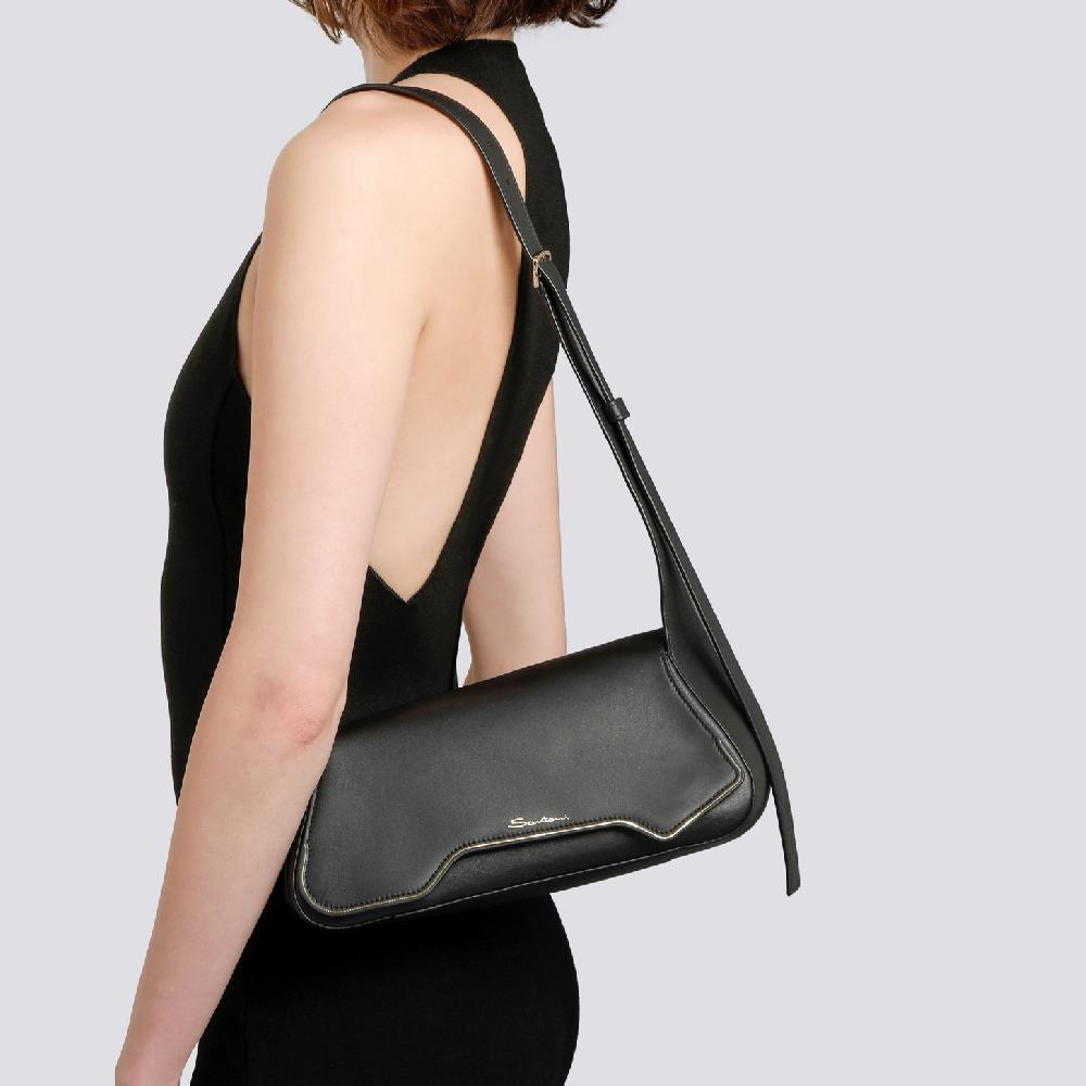 Santoni Borsa ThePluto in pelle nera Negozio