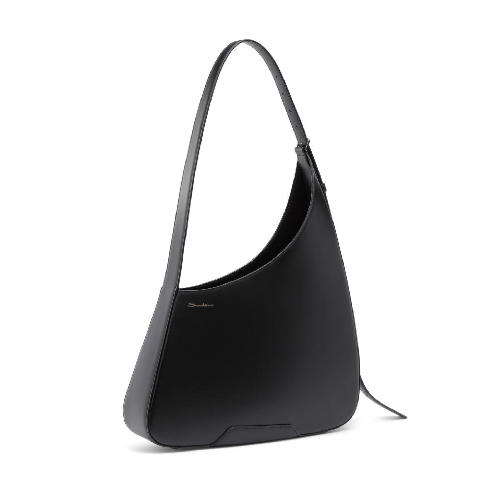 Santoni Borsa ThePluto a spalla in pelle nera In Saldo